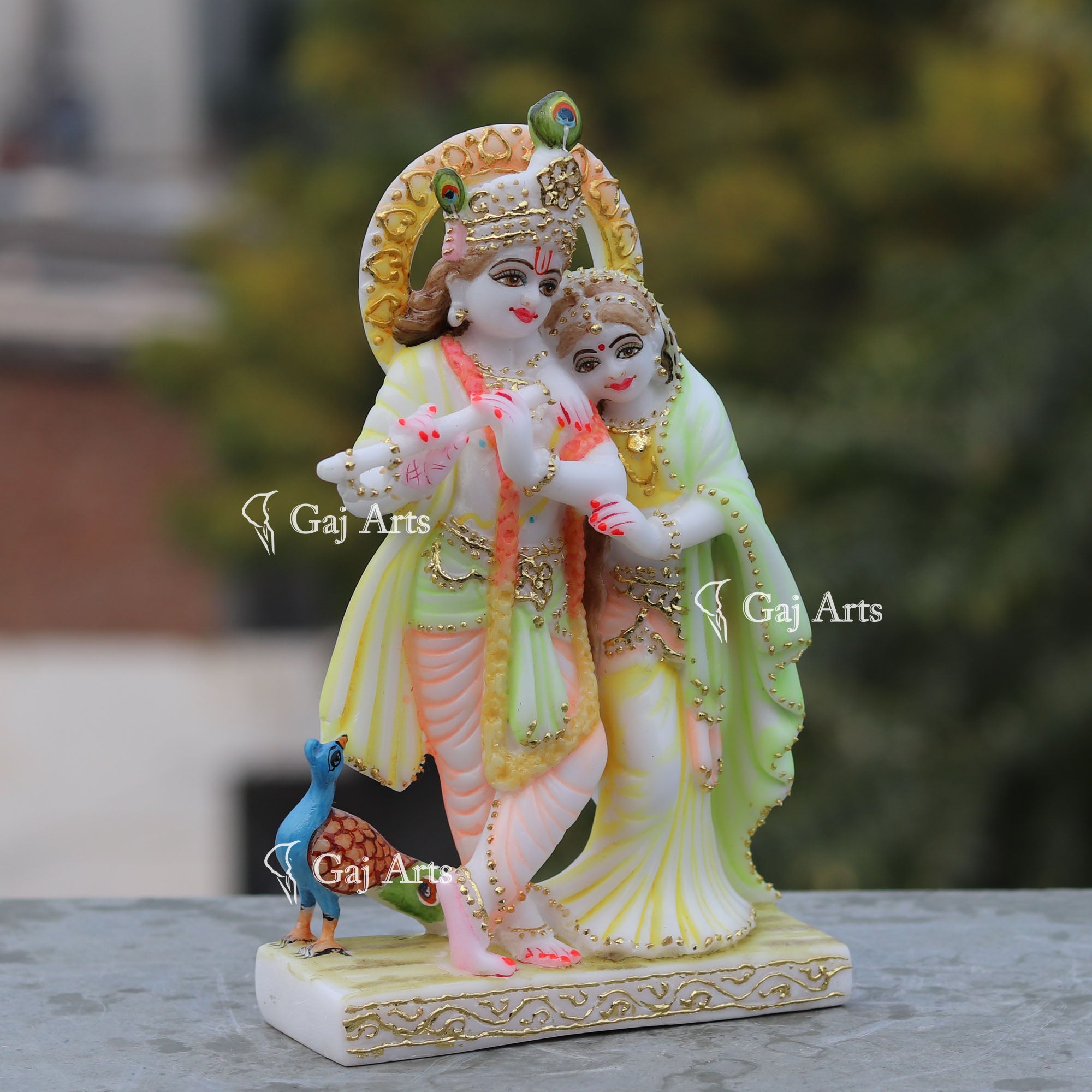 White Marble Ethiopia Radha Krishna Jodi | 9 Inch