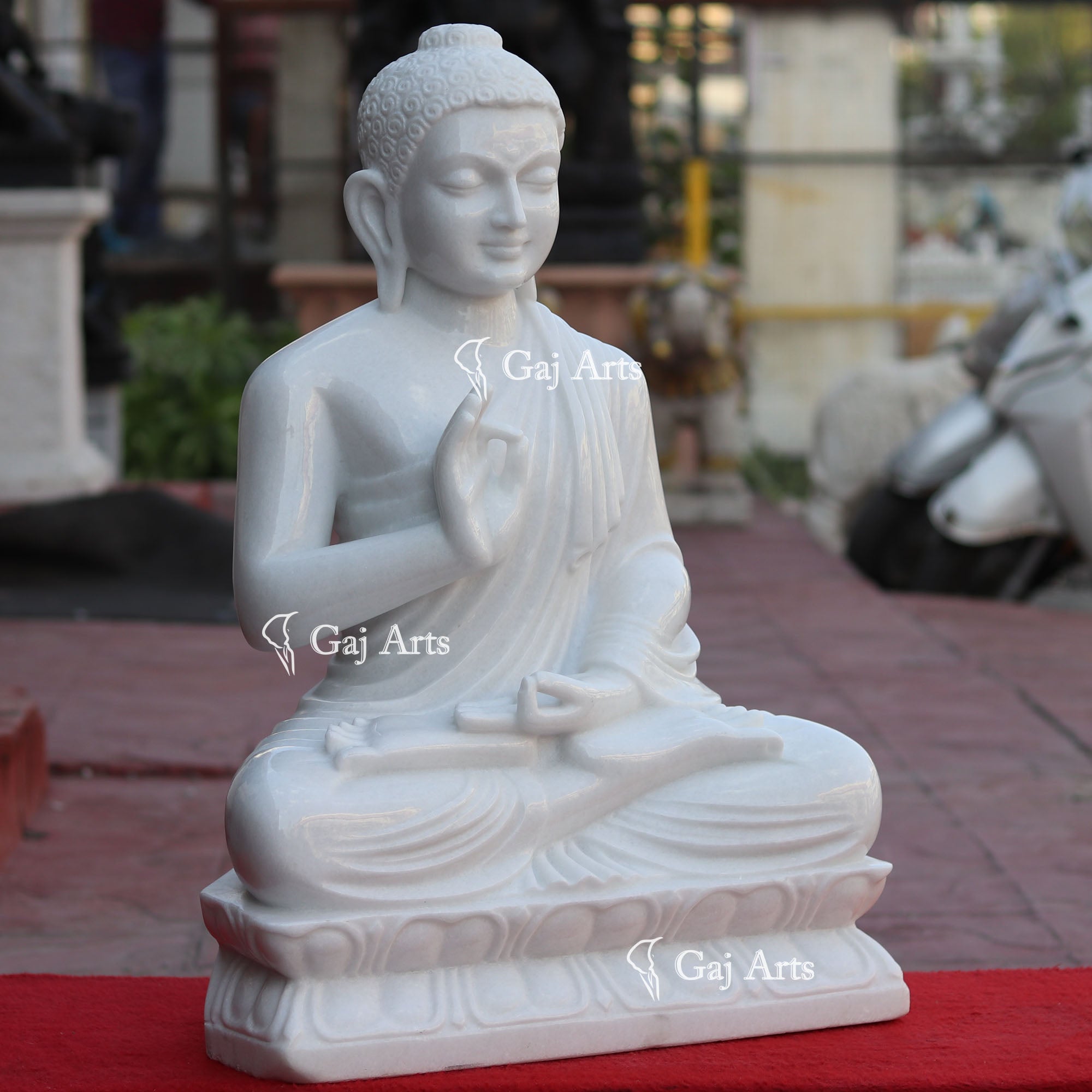 White Marble Buddha Statue | 30 Inch