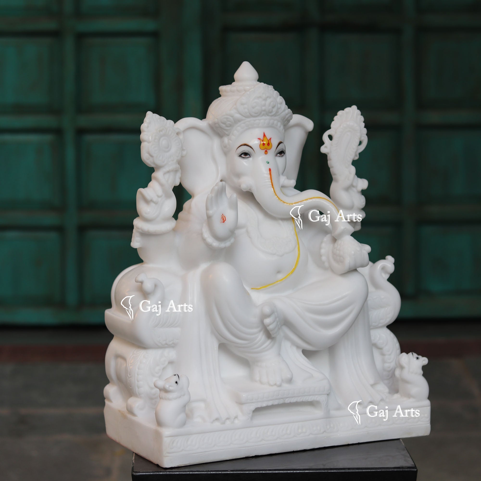 White Marble Ethiopia Ganesh Idol | 24 Inch