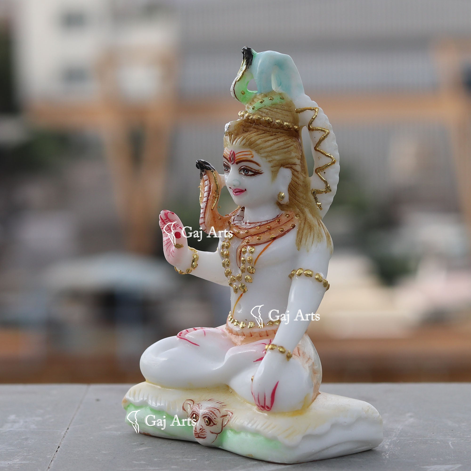 White Ethiopia  Marble Lord Shiva Statue | 6 Inch