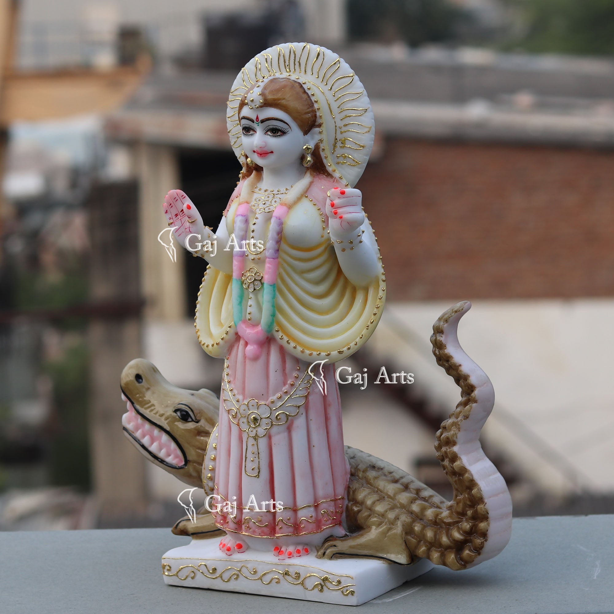 White Marble Khodiyar Maa Idol | 15 Inch