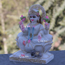 White Marble Lakshmi Maa Idol | 9 Inch