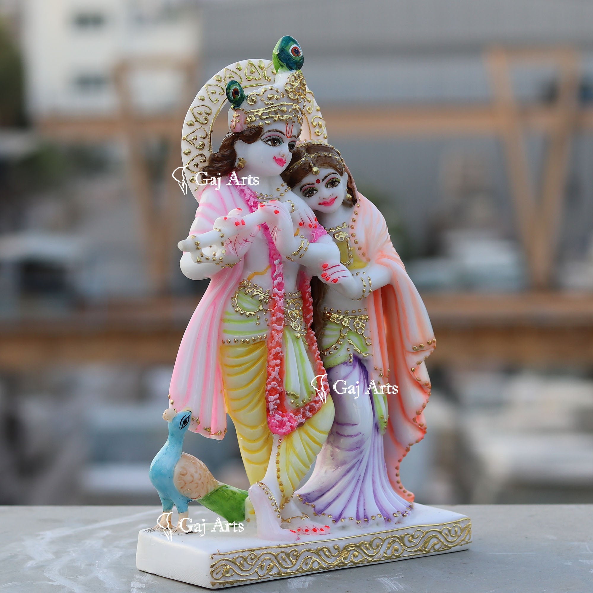 White Marble Ethiopia Radha Krishna Jodi | 12 Inch
