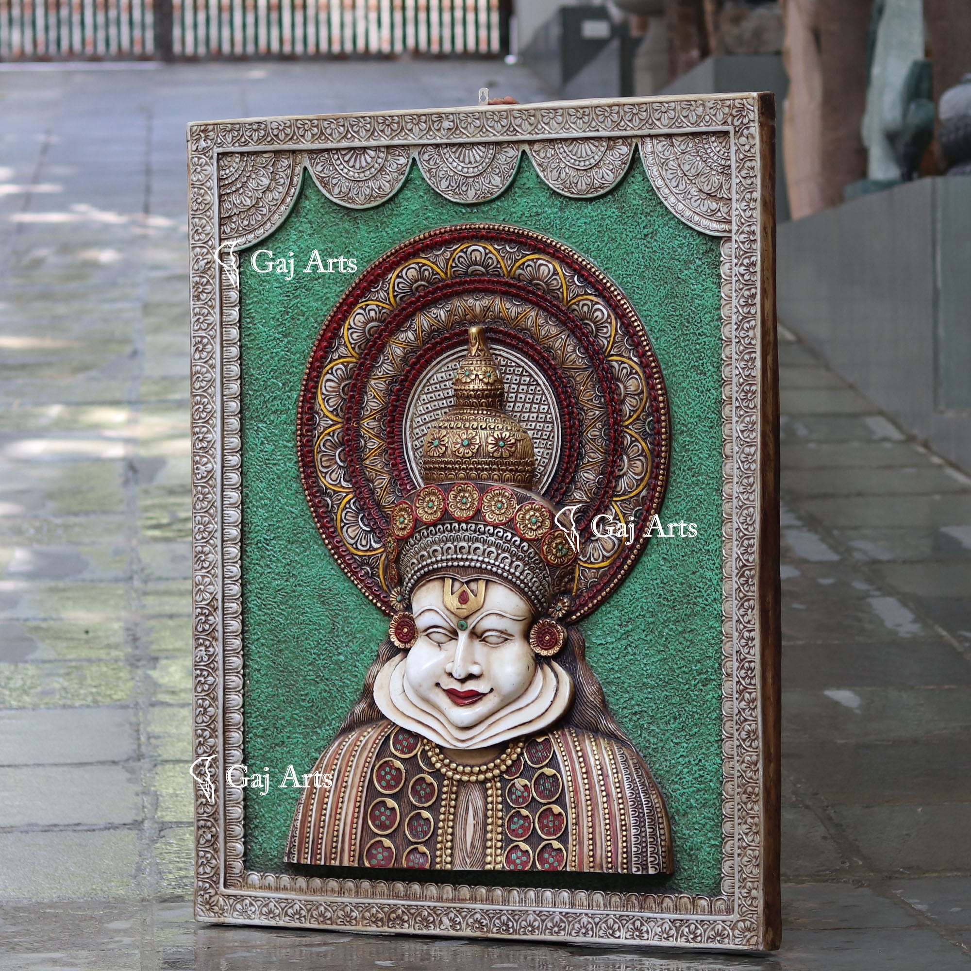 Antique Finish Kathakali Wall Panel | 48 Inch