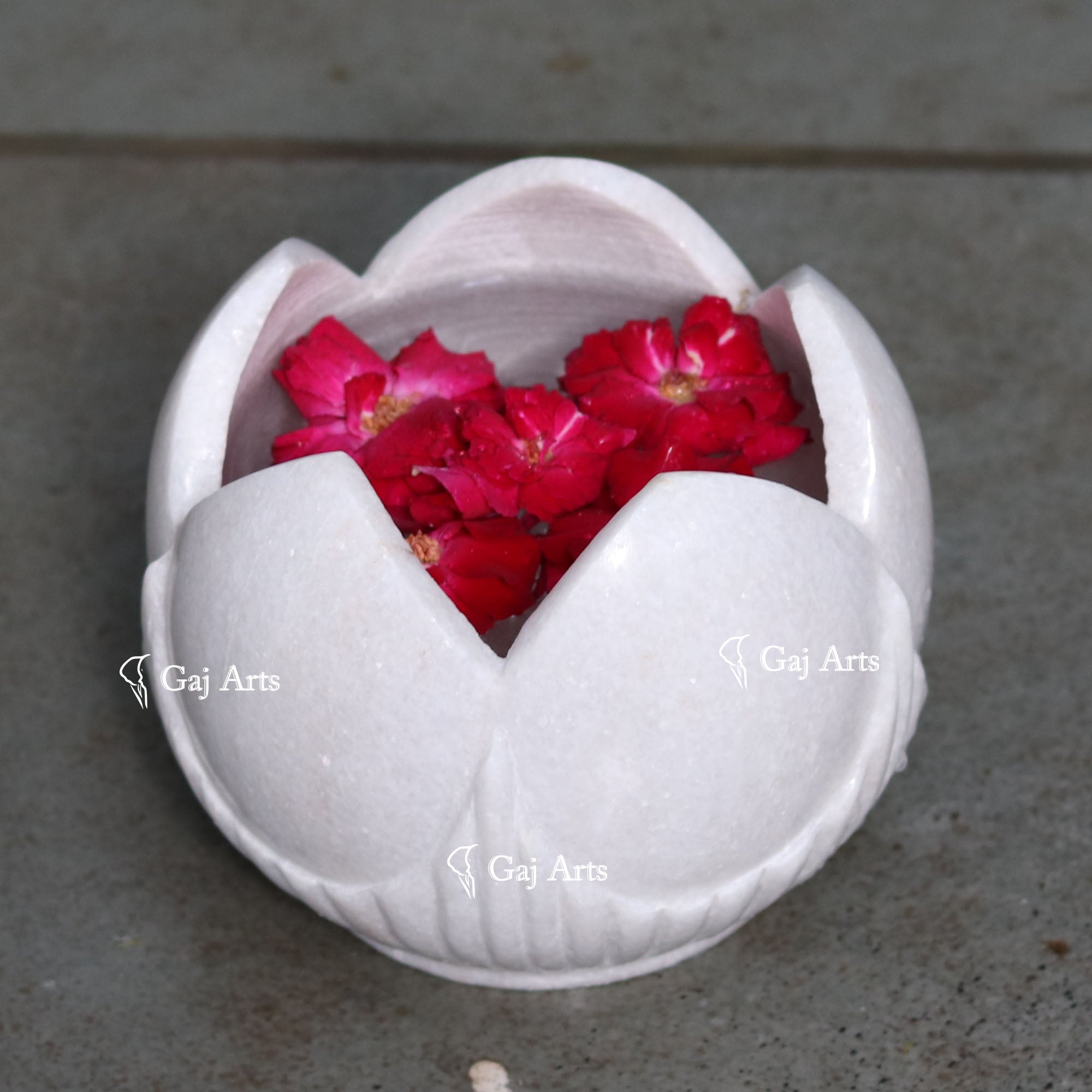 White Marble Elegant Mini Flower Bowl | 5 Inch