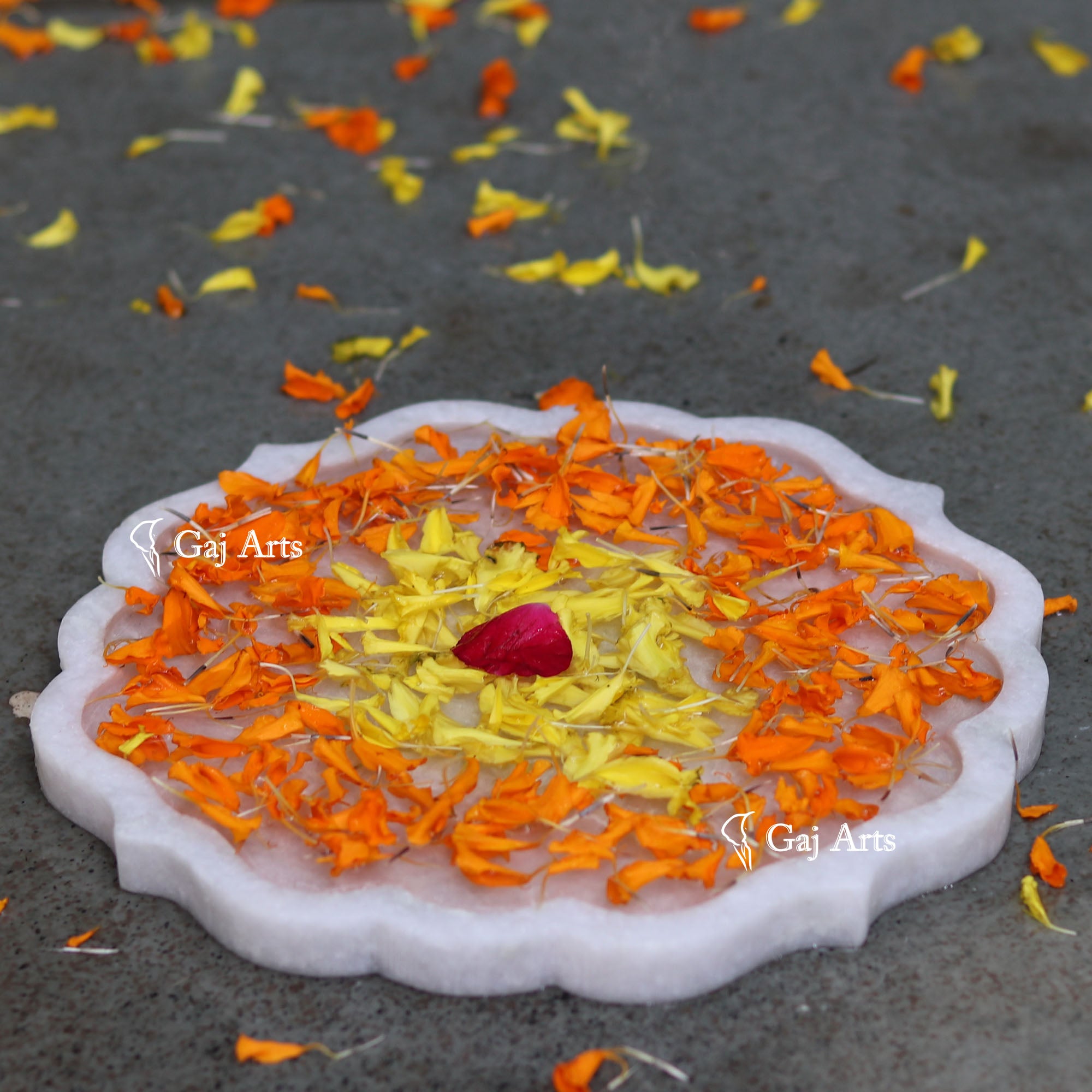 White Marble Premium Flower Bowl | 9 Inch