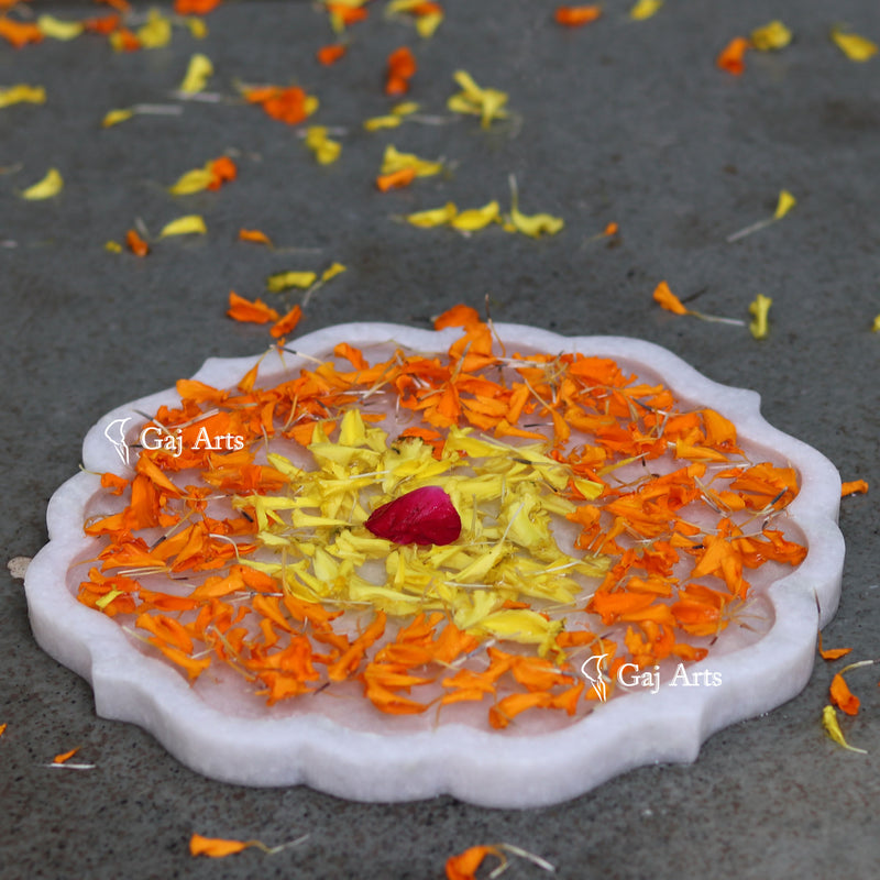 Marble Flower Bowl 9"