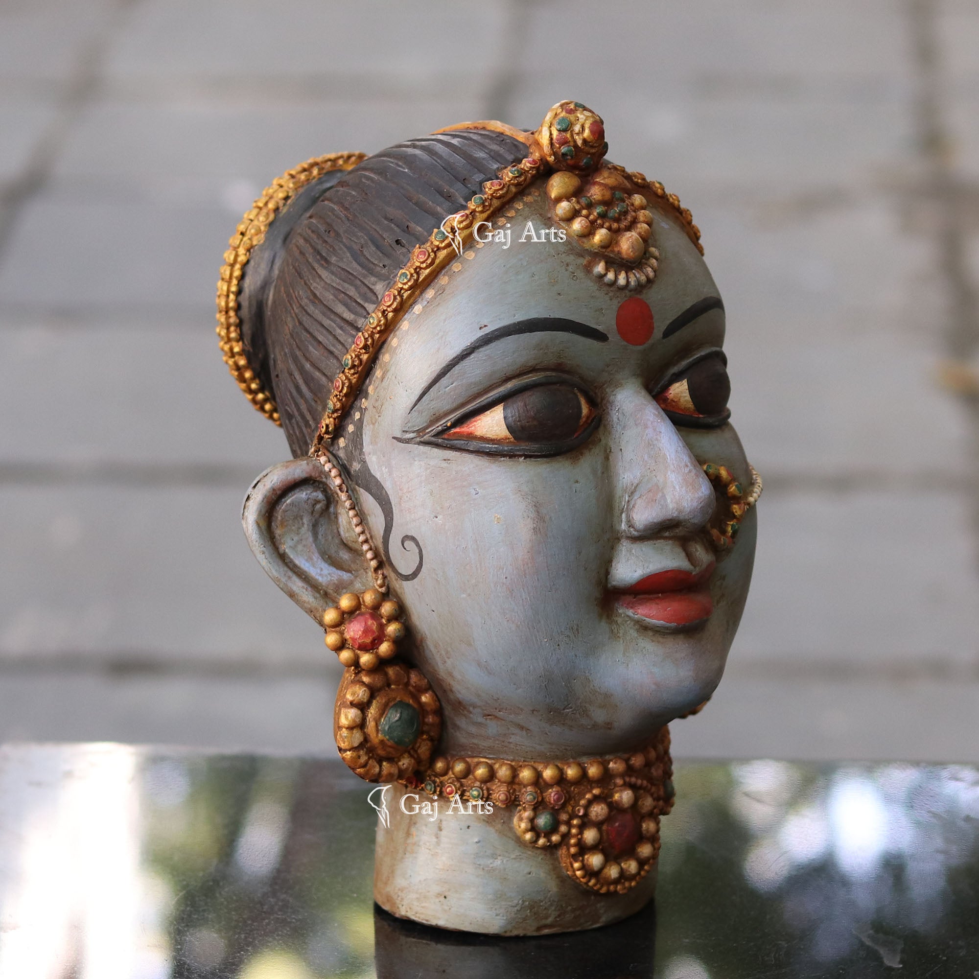 Traditional Wooden Bani Thani Statue | 12 Inch