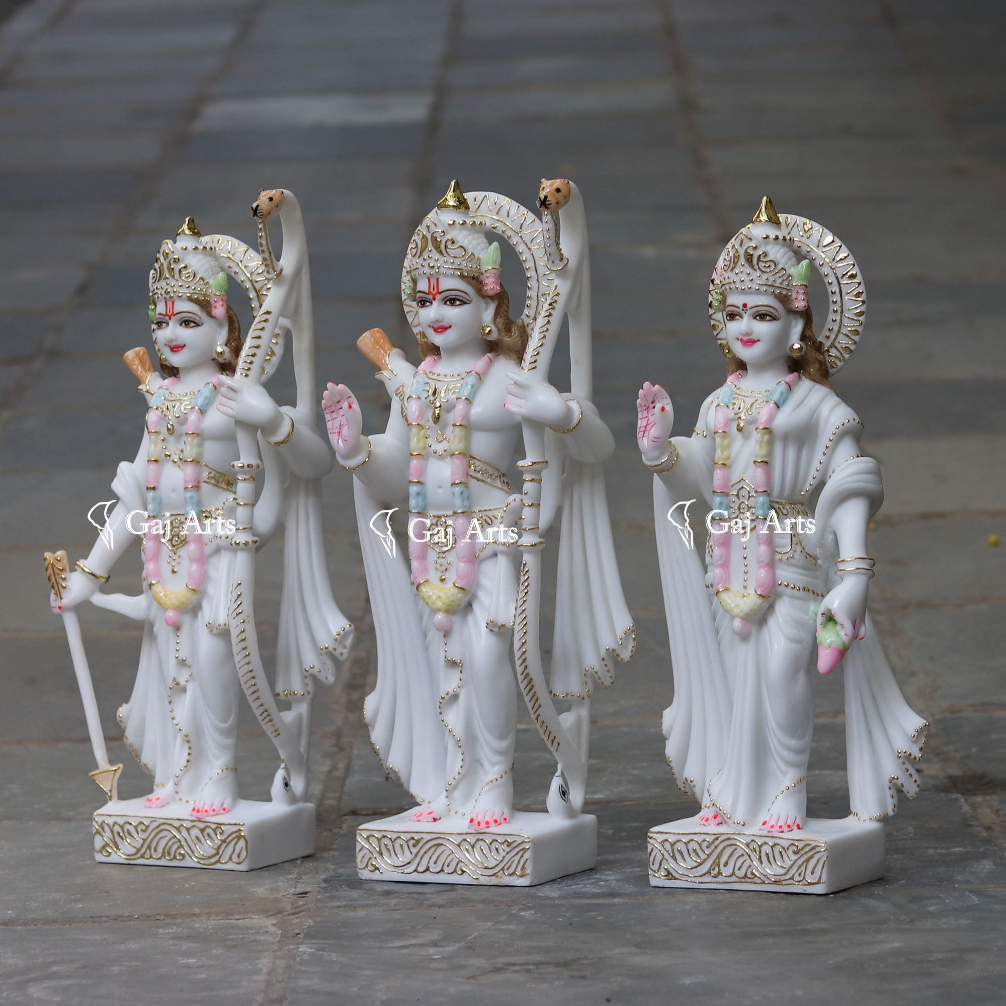 White Marble Ram Jodi Idol | 24 Inch