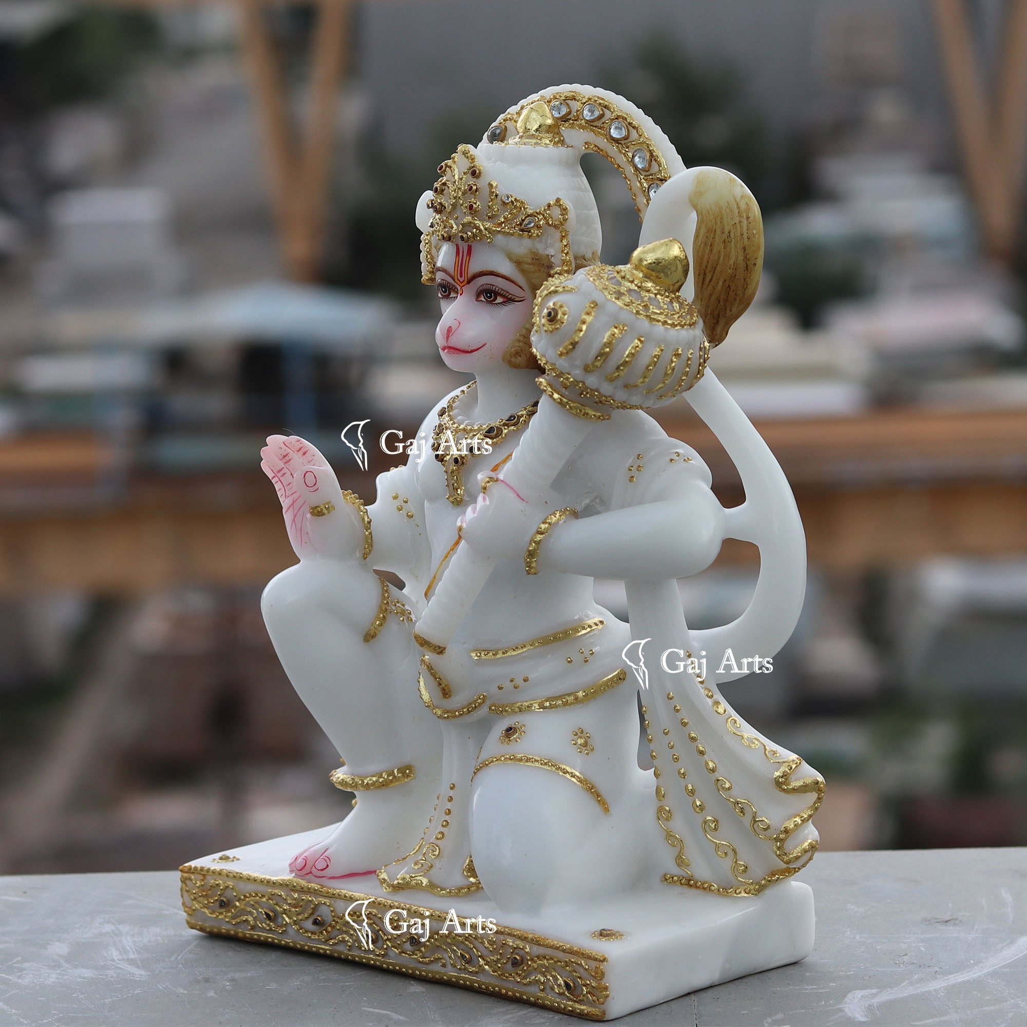 Ethiopia Marble Hanuman Ji Idol | 12 Inch