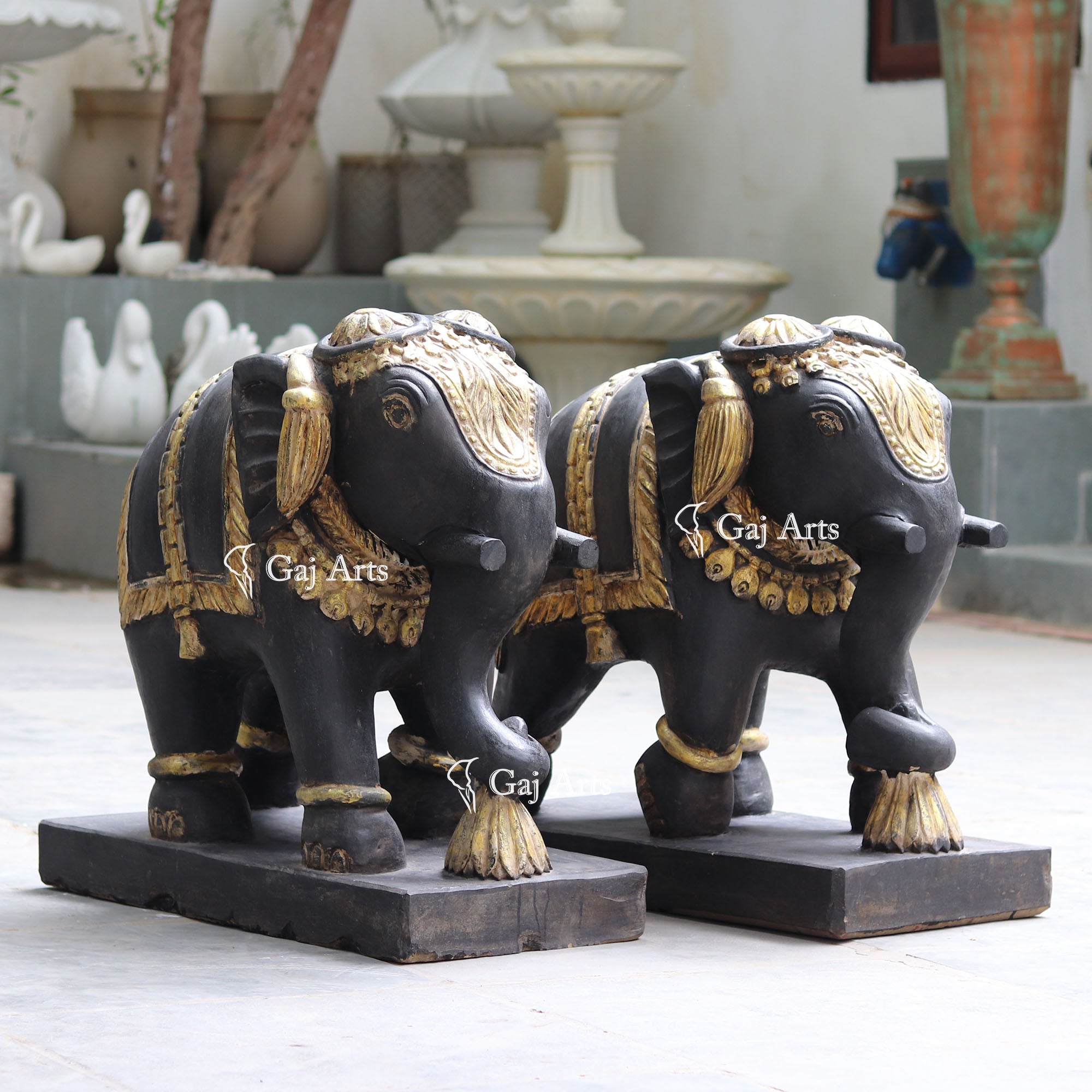 Natural Sandstone Elephant Statue | 30 Inch
