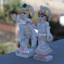 Gold Marble Radha Krishna Idol | 7 Inch