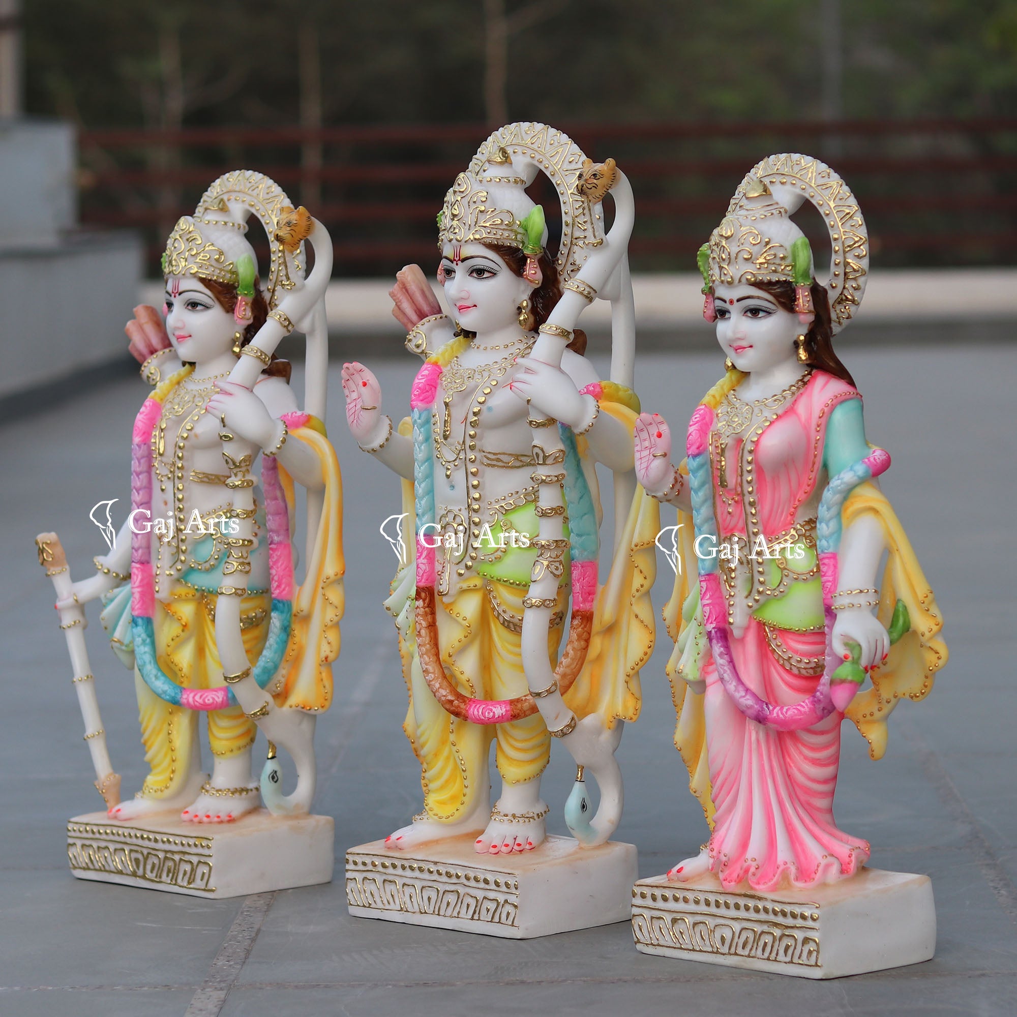 White Marble Ram Jodi Idol | 24 Inch