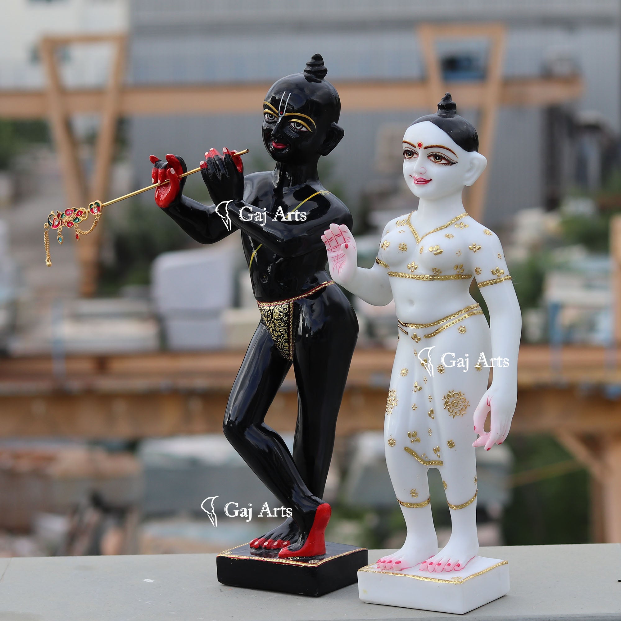 Rajasthan Black Marble Iskon Radha Krishna Idol | 18 Inch