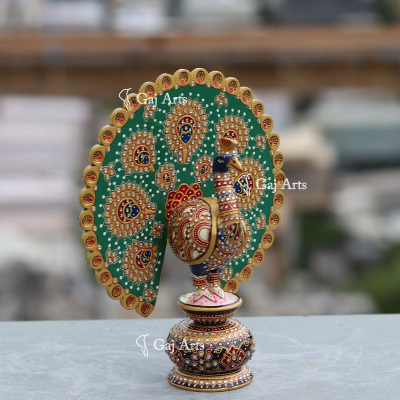 Wooden Peacock 7"