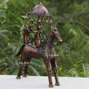 Dhokra Art Horse Monkey Riders Sculpture | 18 Inch
