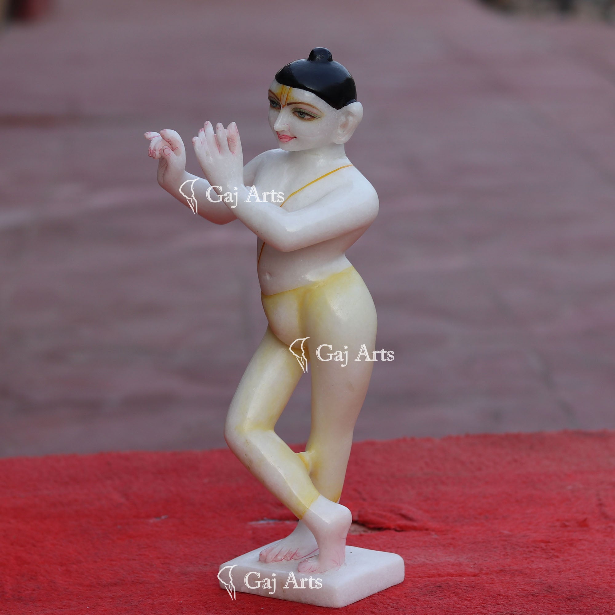 Makrana Marble ISKCON Lord Krishna Idol | 12 Inch