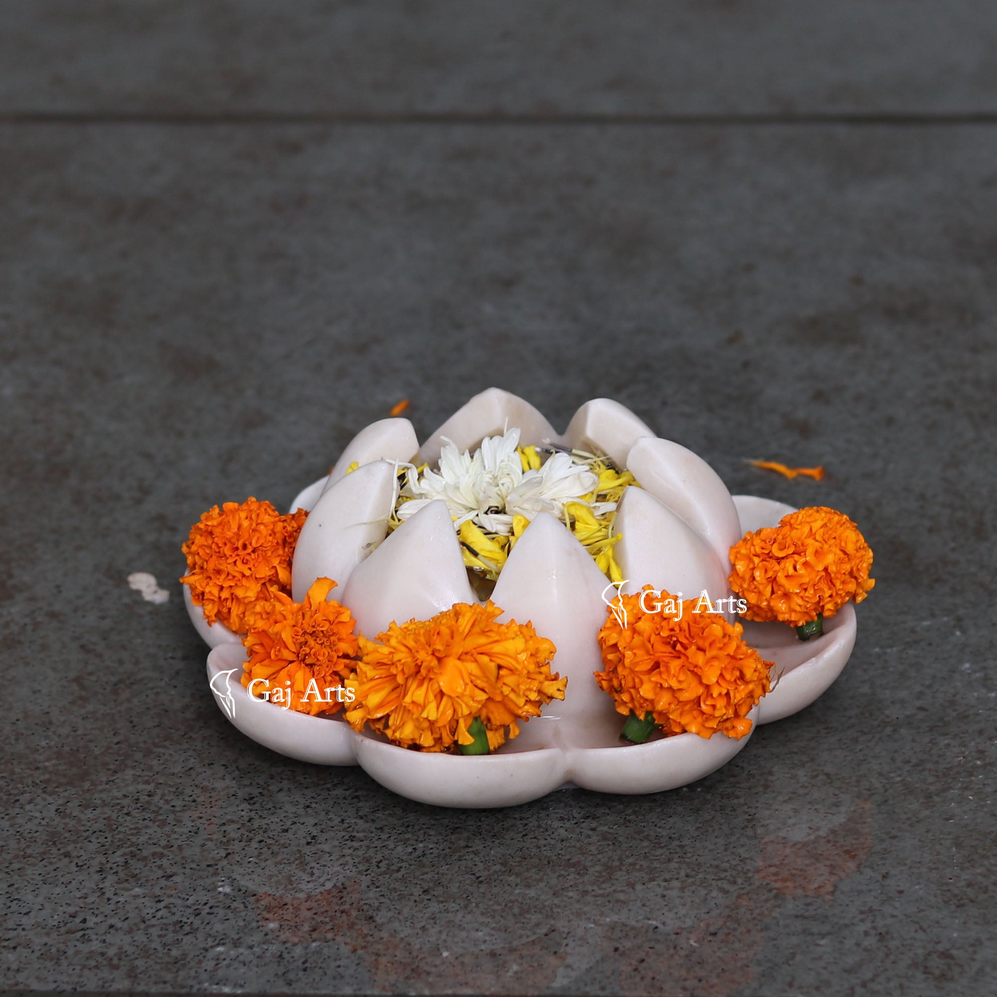 White Marble Chic Flower Bowl | 8 Inch