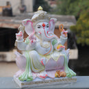 White Marble Ethiopia Ganpati Idol | 18 Inch