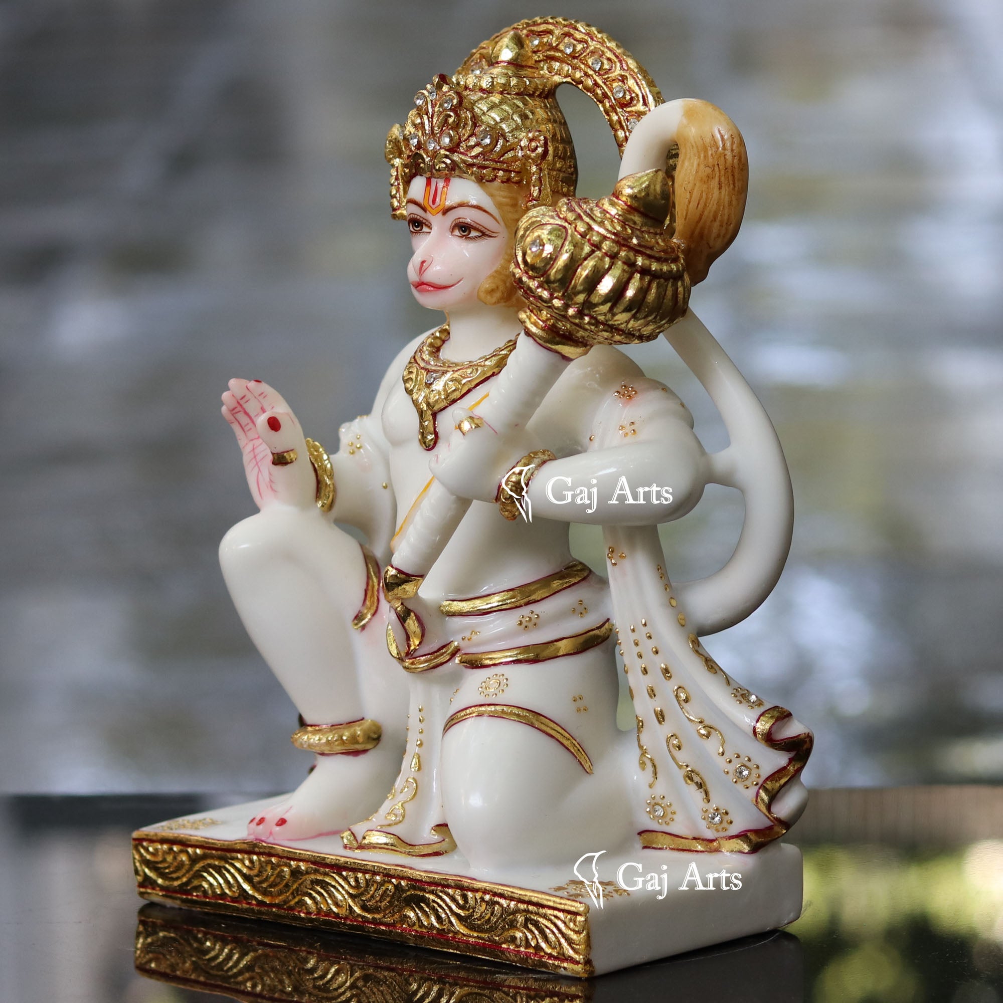 Ethiopia Marble Hanuman Ji Idol | 12 Inch