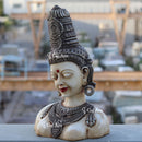 White Antique Finish Lady statue |18 Inch