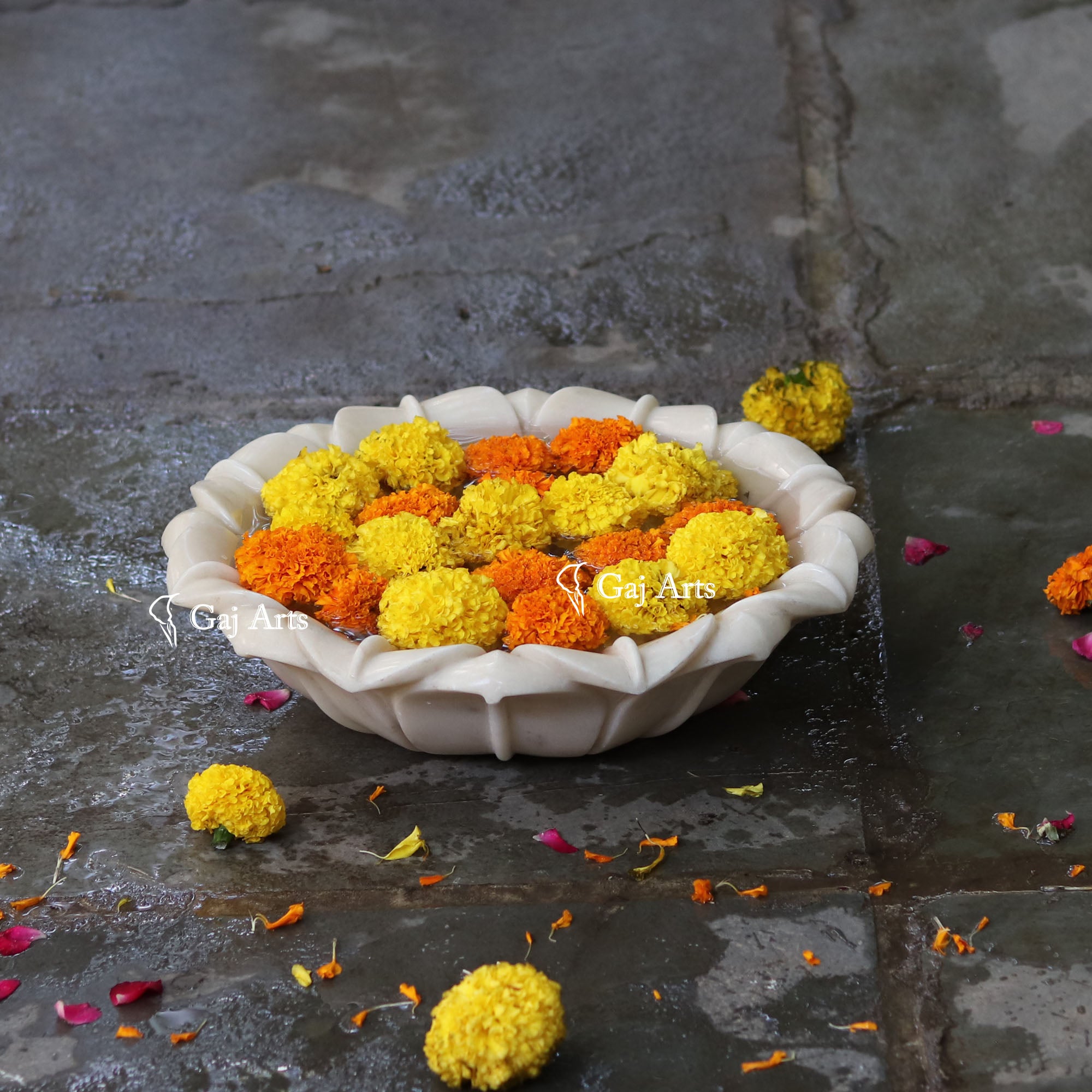 White Marble Premium Centerpiece Bowl | 15 Inch