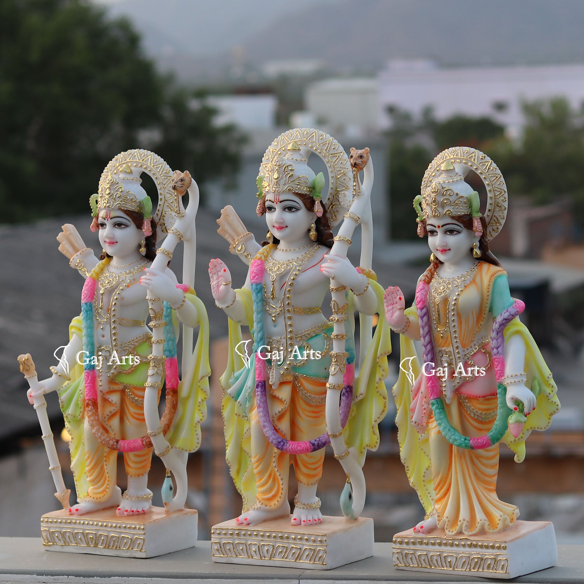 White Marble Ram Jodi Idol | 24 Inch