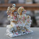 White Marble Shiv Parivar Idol | 7 Inch