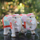 White Ethiopia Marble Elephant Statue | 9 Inch