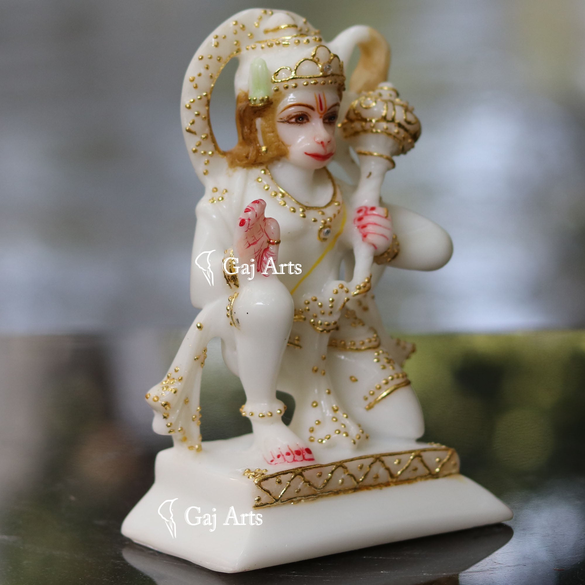 Marble Powder Hanuman Ji Idol | 6 Inch