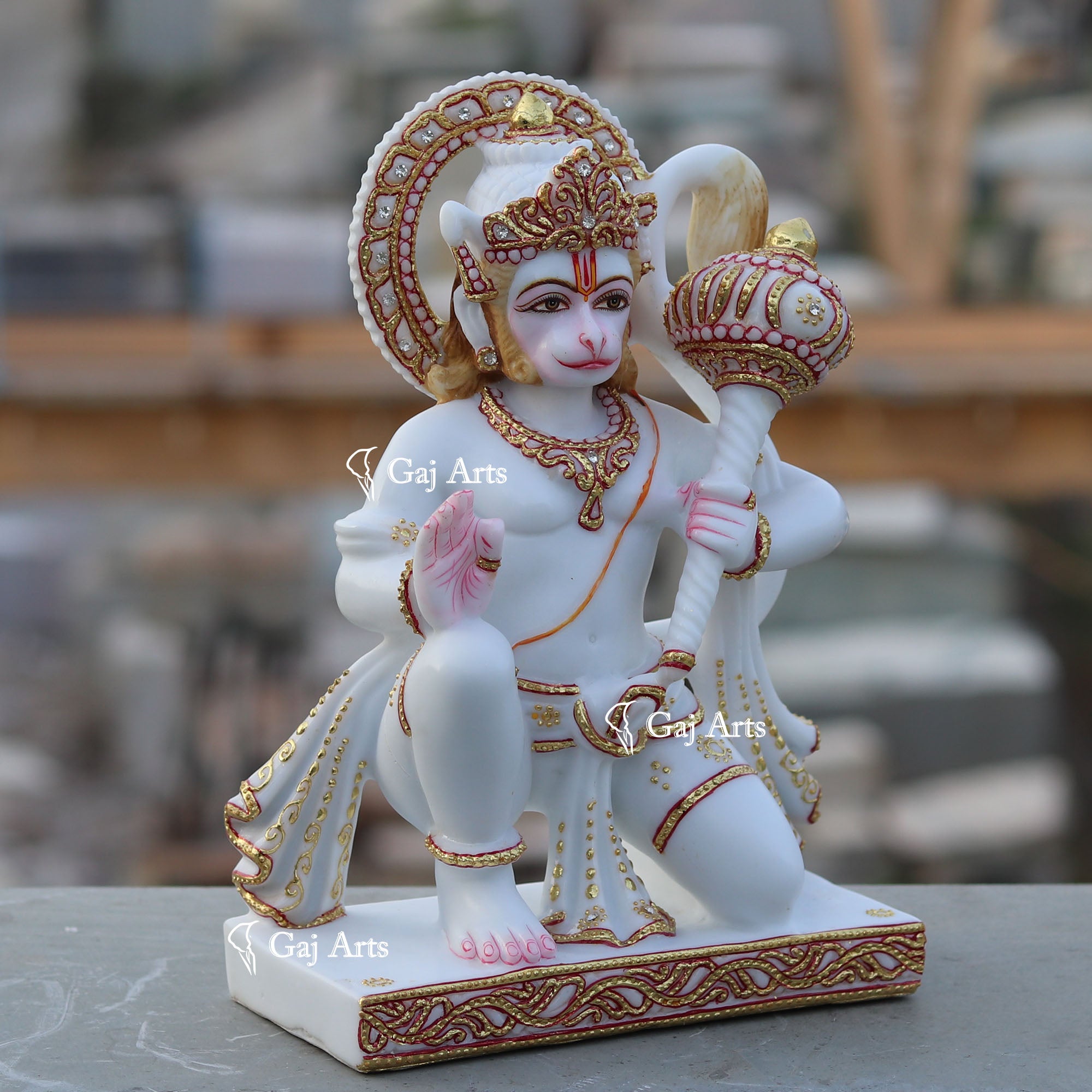 Ethiopia Marble Hanuman Ji Idol | 12 Inch