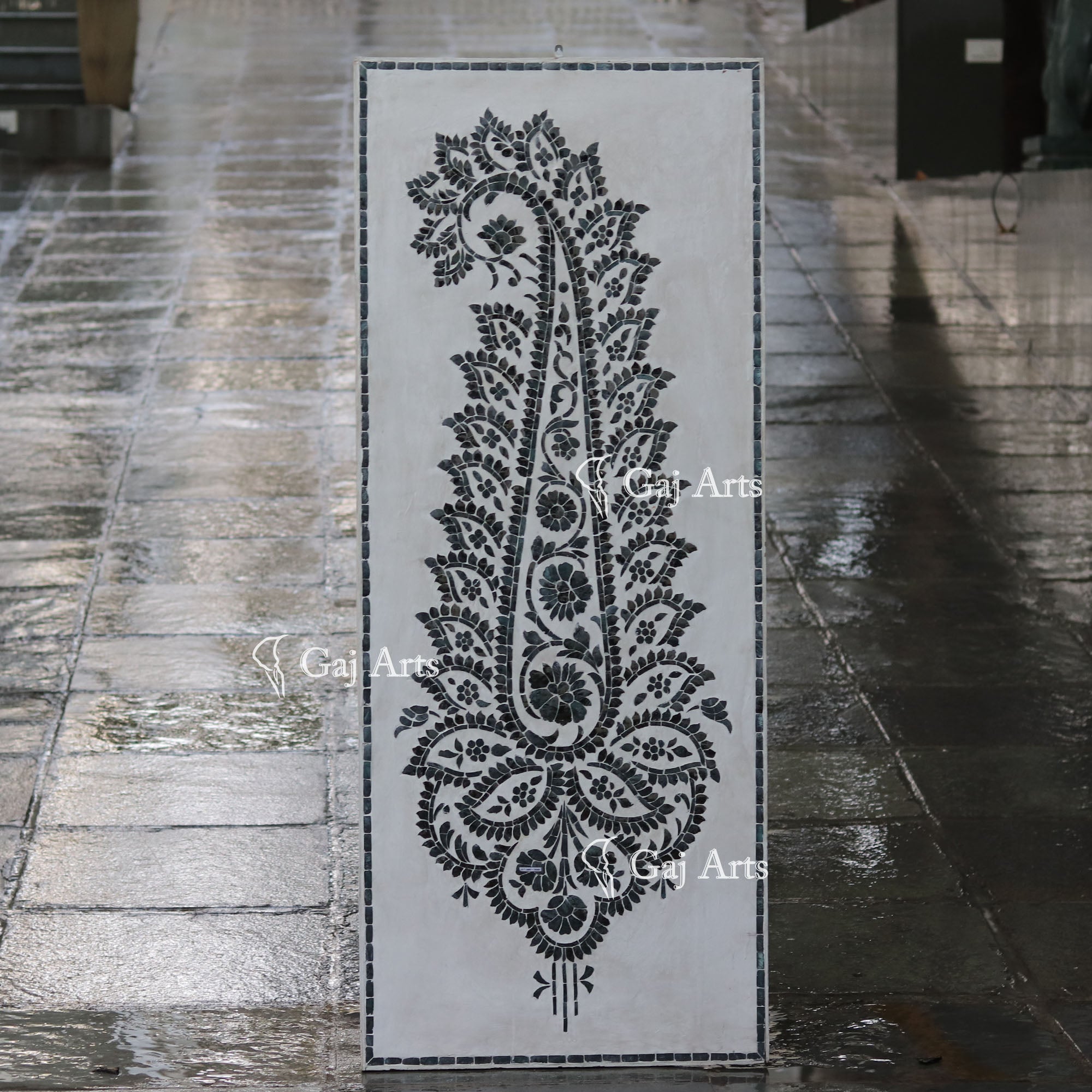 Thikri Mirror Inlay Wooden Panel | 4 Inch