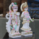 White Marble Ethiopia Radha Krishna Murti | 18 Inch