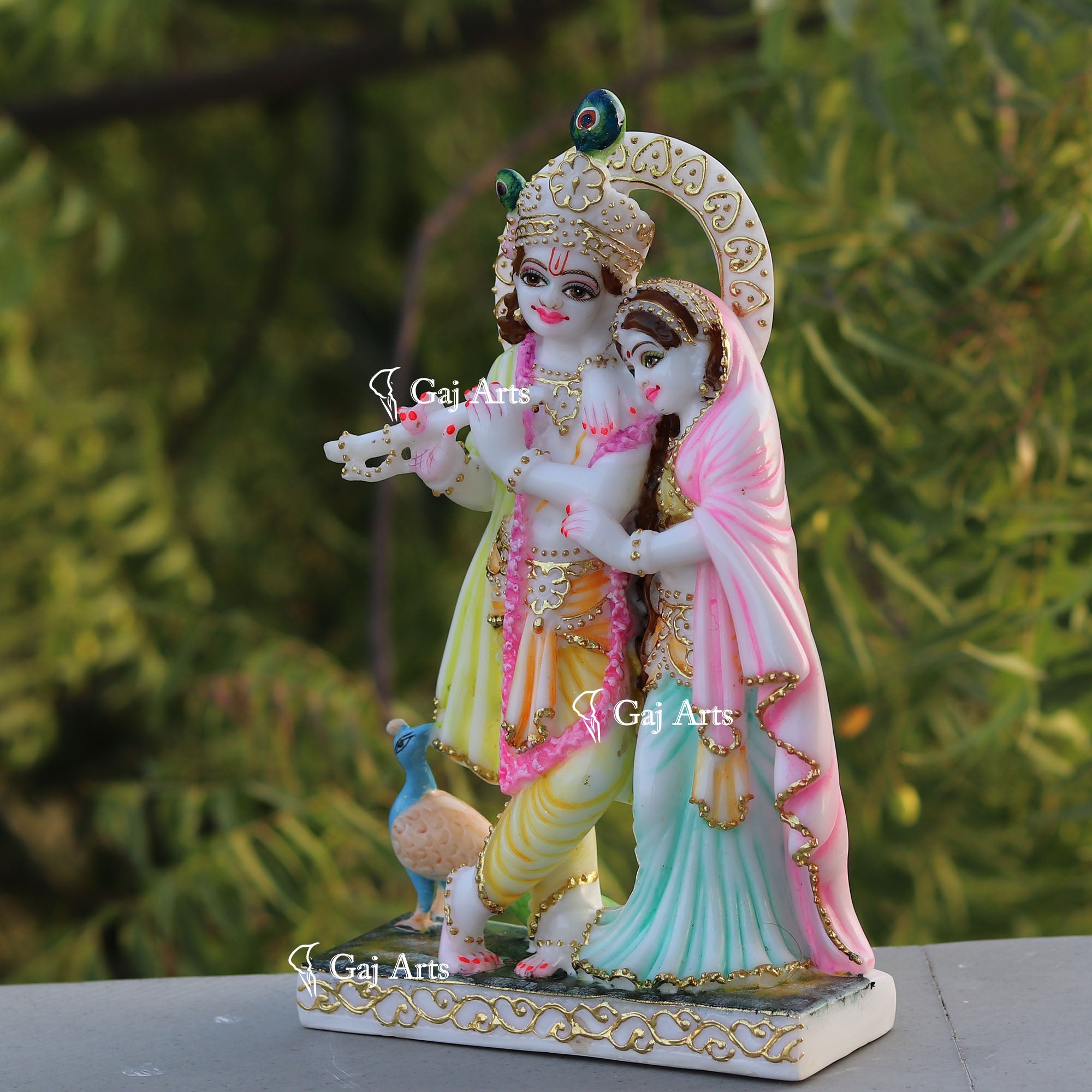 White Marble Ethiopia Radha Krishna Jodi | 12 Inch