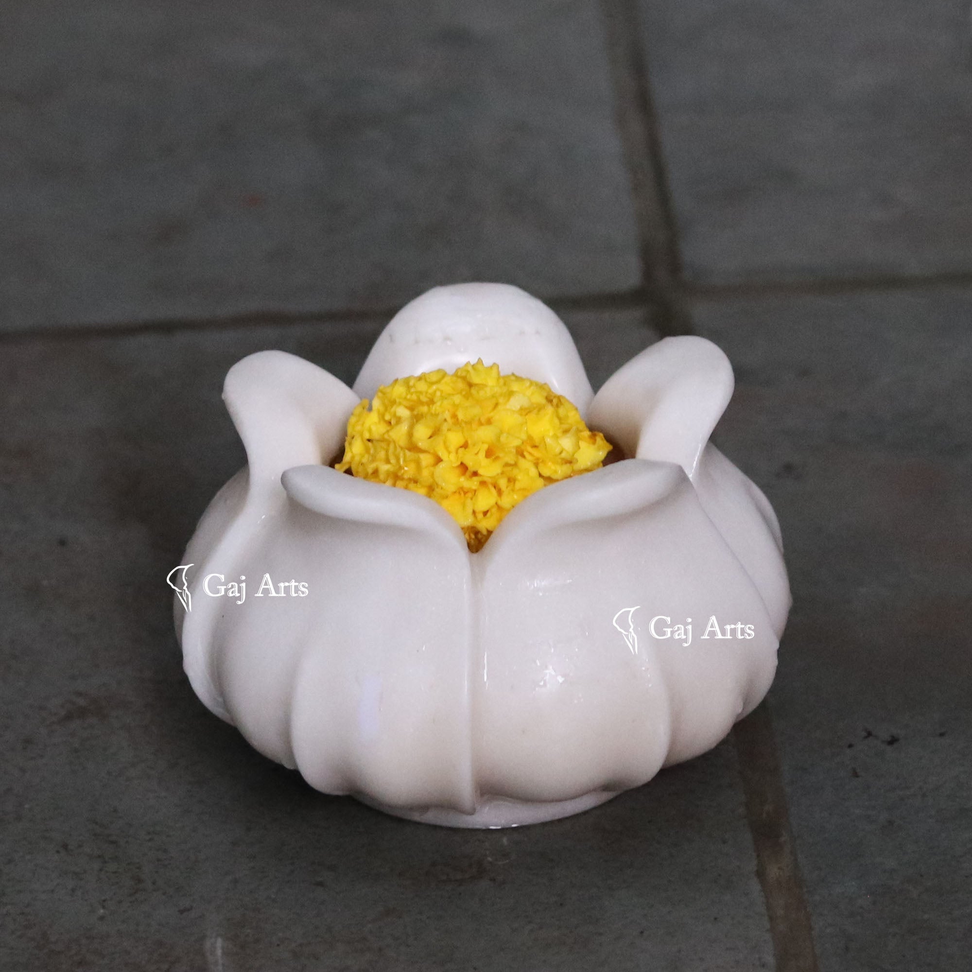 White Marble Elegant Flower Bowl | 6 Inch