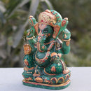 Natural Green Quartz Ganesh Idol | 7 Inch