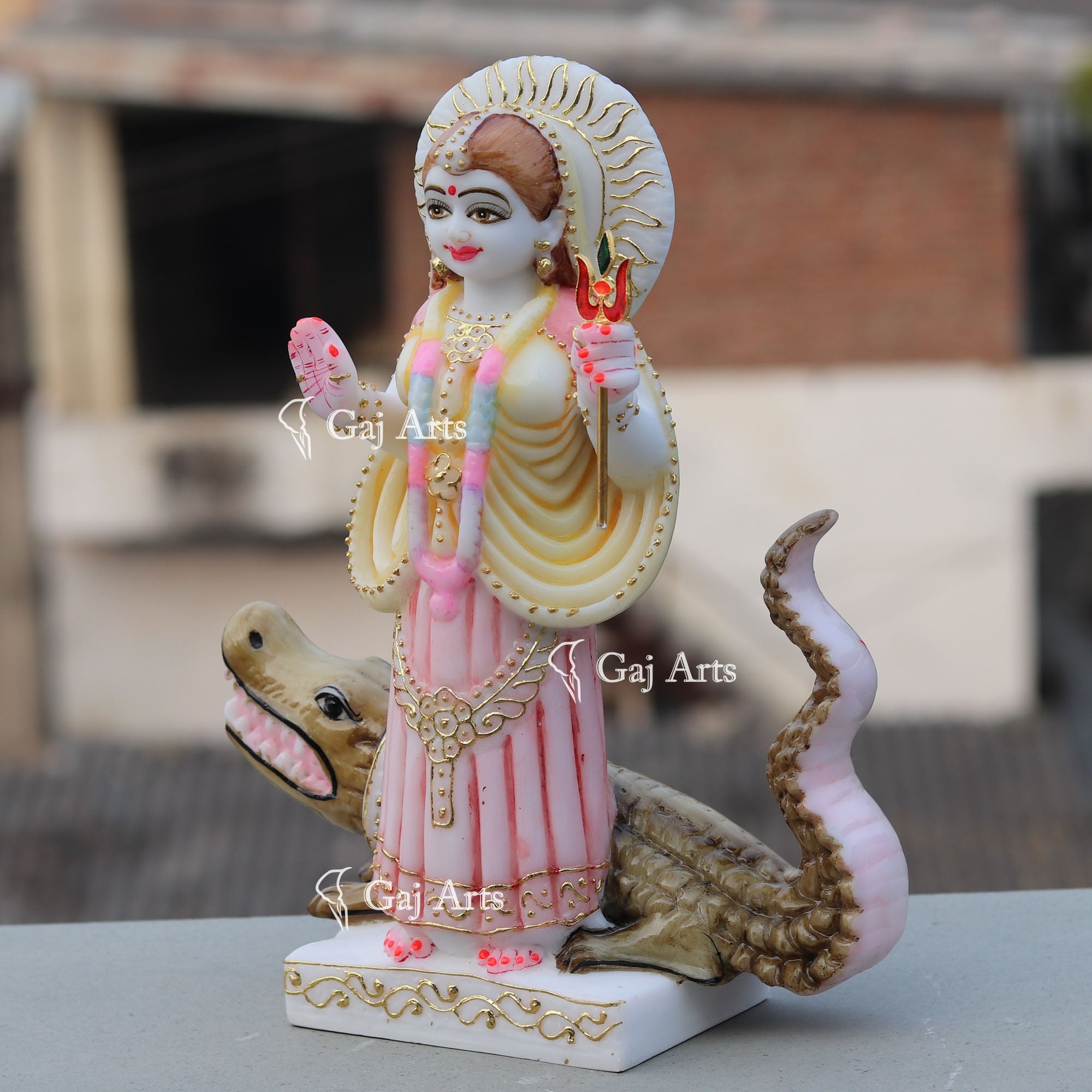 White Marble Khodiyar Maa Idol | 12 Inch
