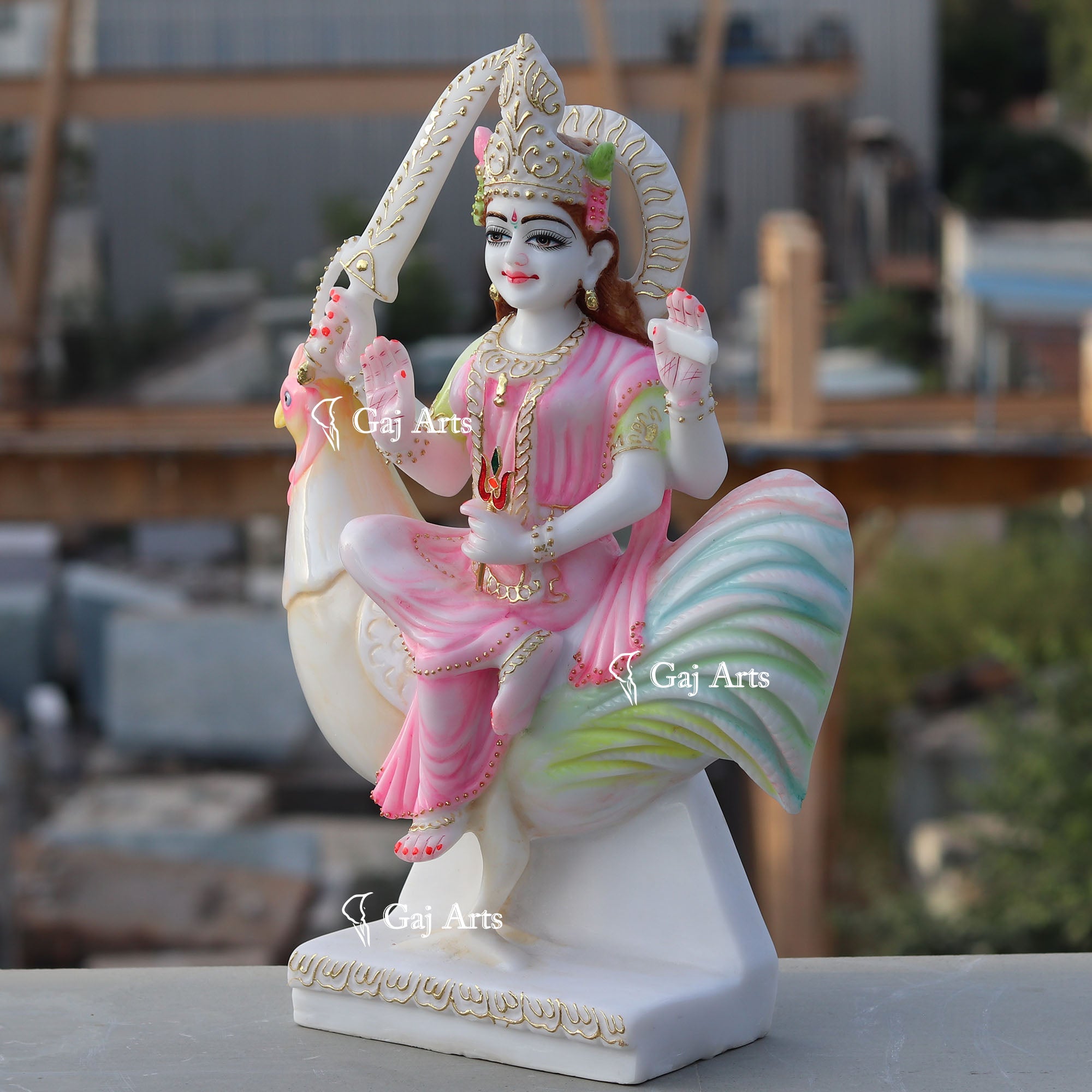 Marble Bahu Charni Mata Idol | 18 Inch