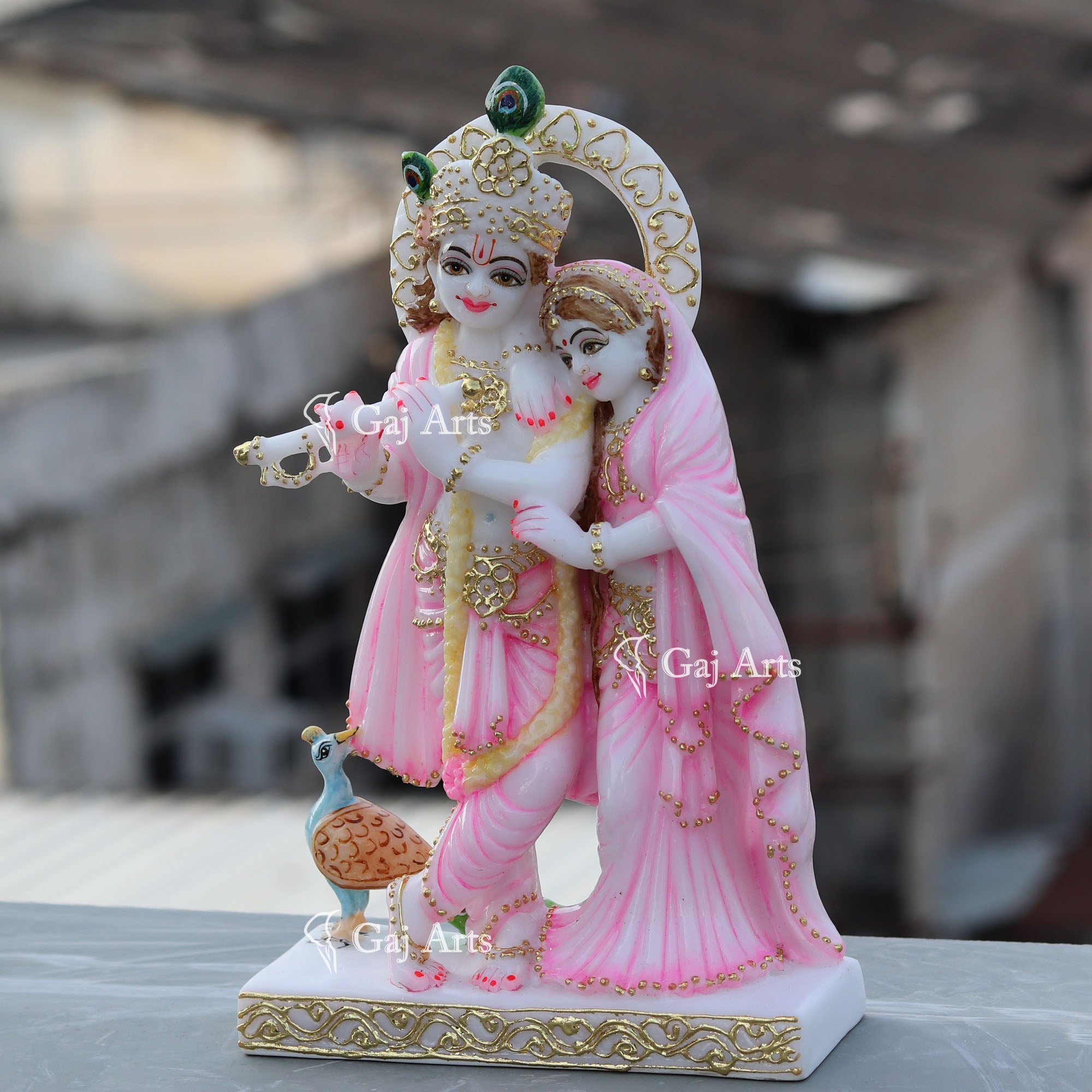 White Marble Radha Krishna Jodi | 12 Inch