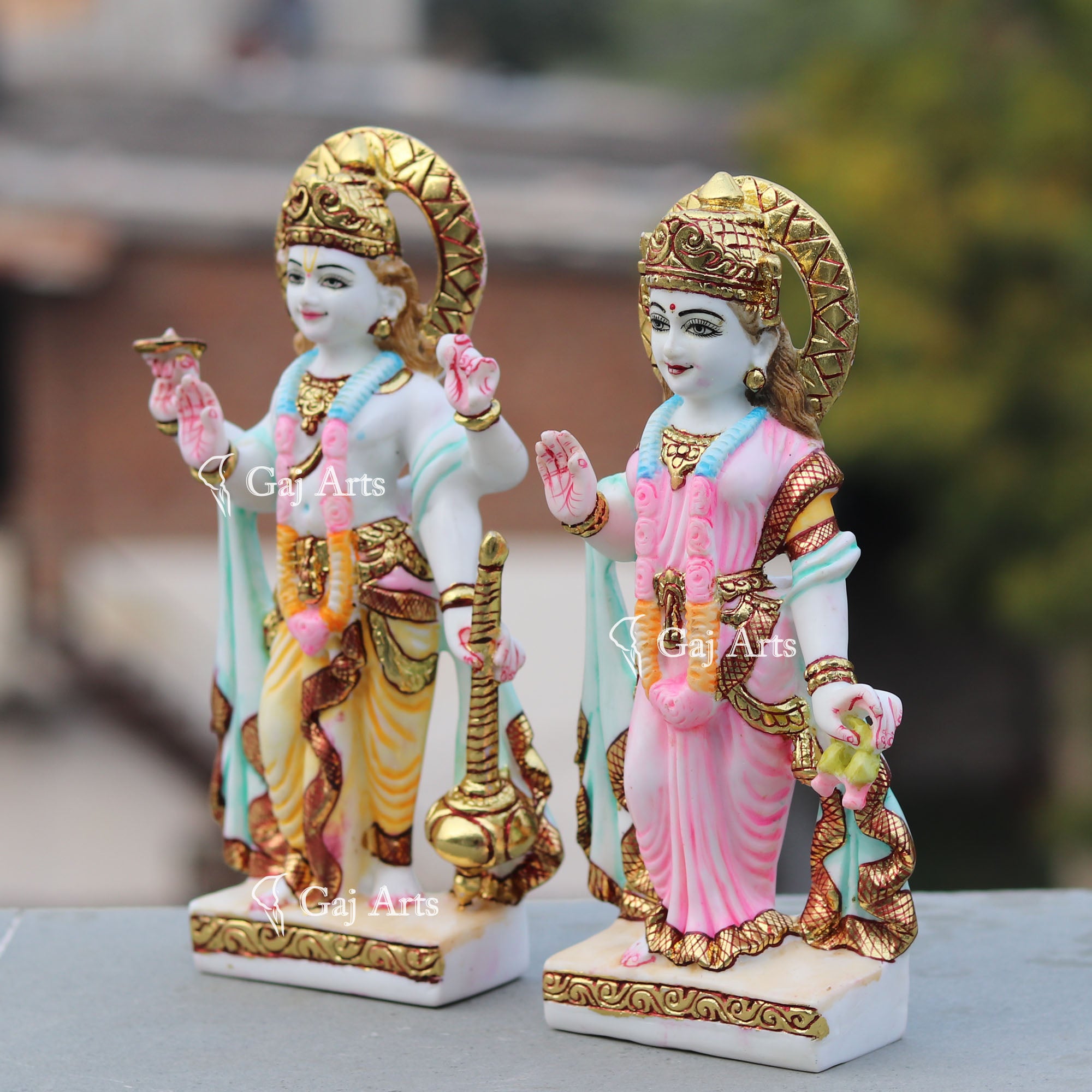 Makrana Marble Lakshmi Narayan Idol | 9 Inch