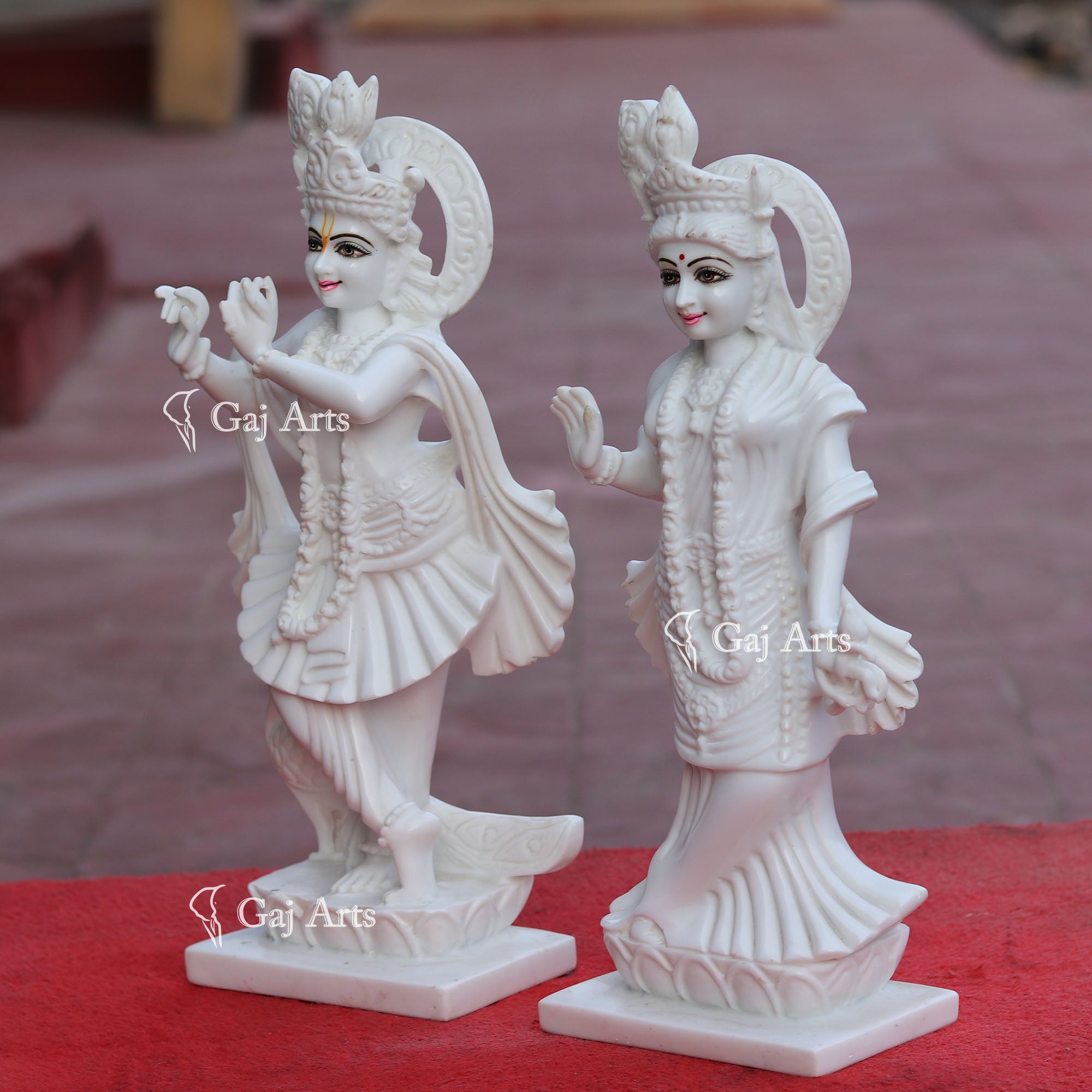 Makrana Marble Radha Krishna Idol | 15 Inch