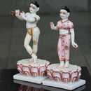 White Marble ISKCON Radha Krishna Idol | 15 Inch