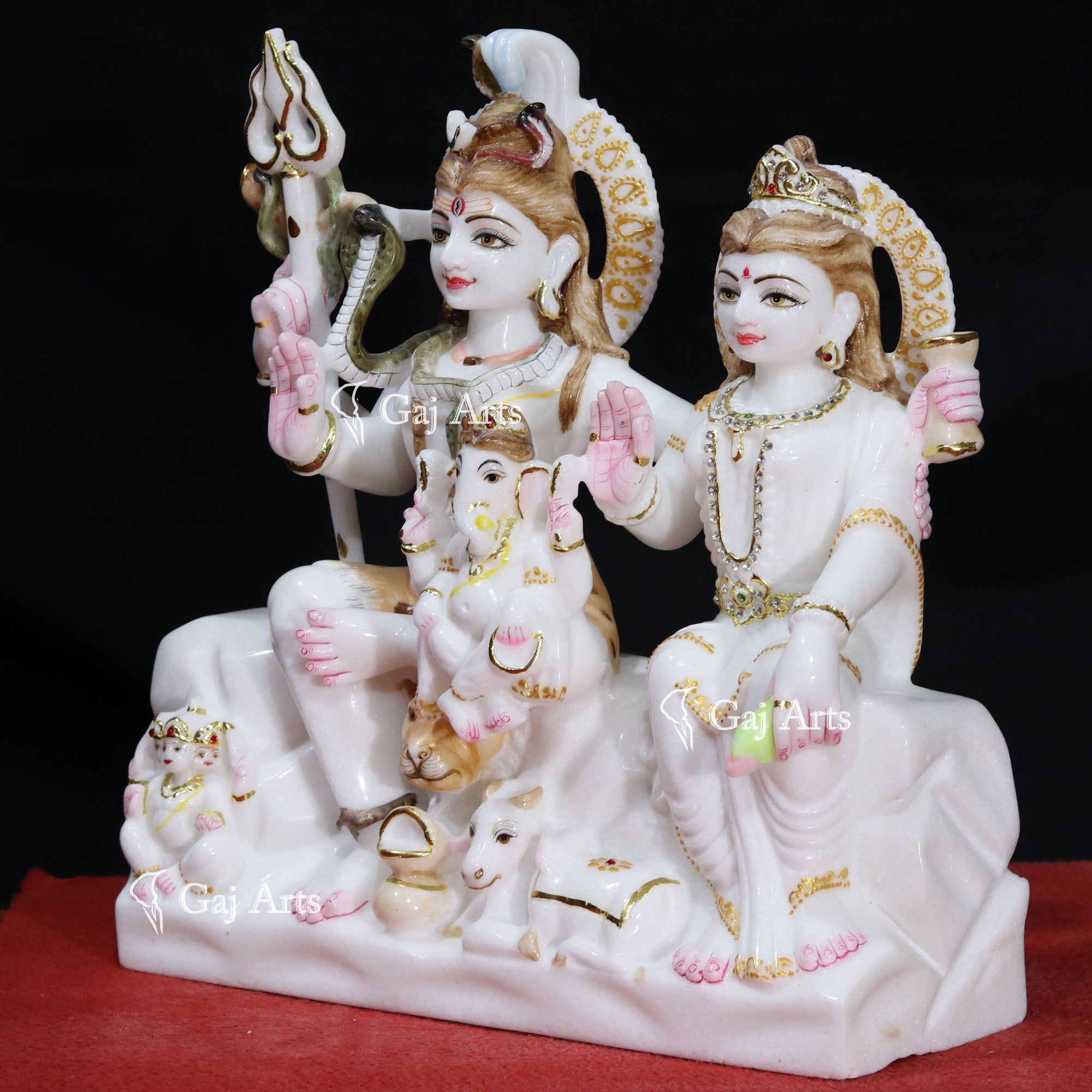 Premium Marble Shiv Parivar Idol | 16 Inch