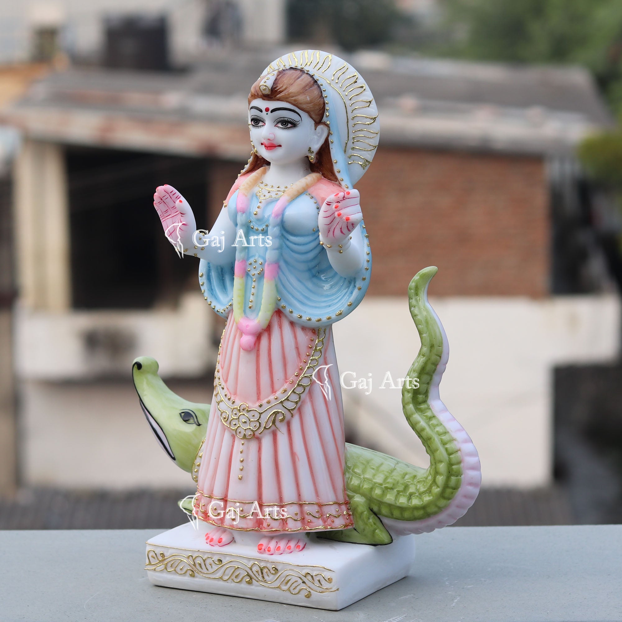 Marble Ethiopia Khodiyar Maa Idol | 15 Inch