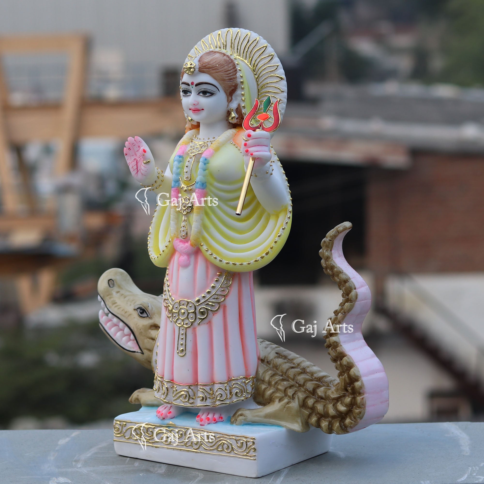 White Marble Ethiopia Khodiyar Maa Idol | 18 Inch