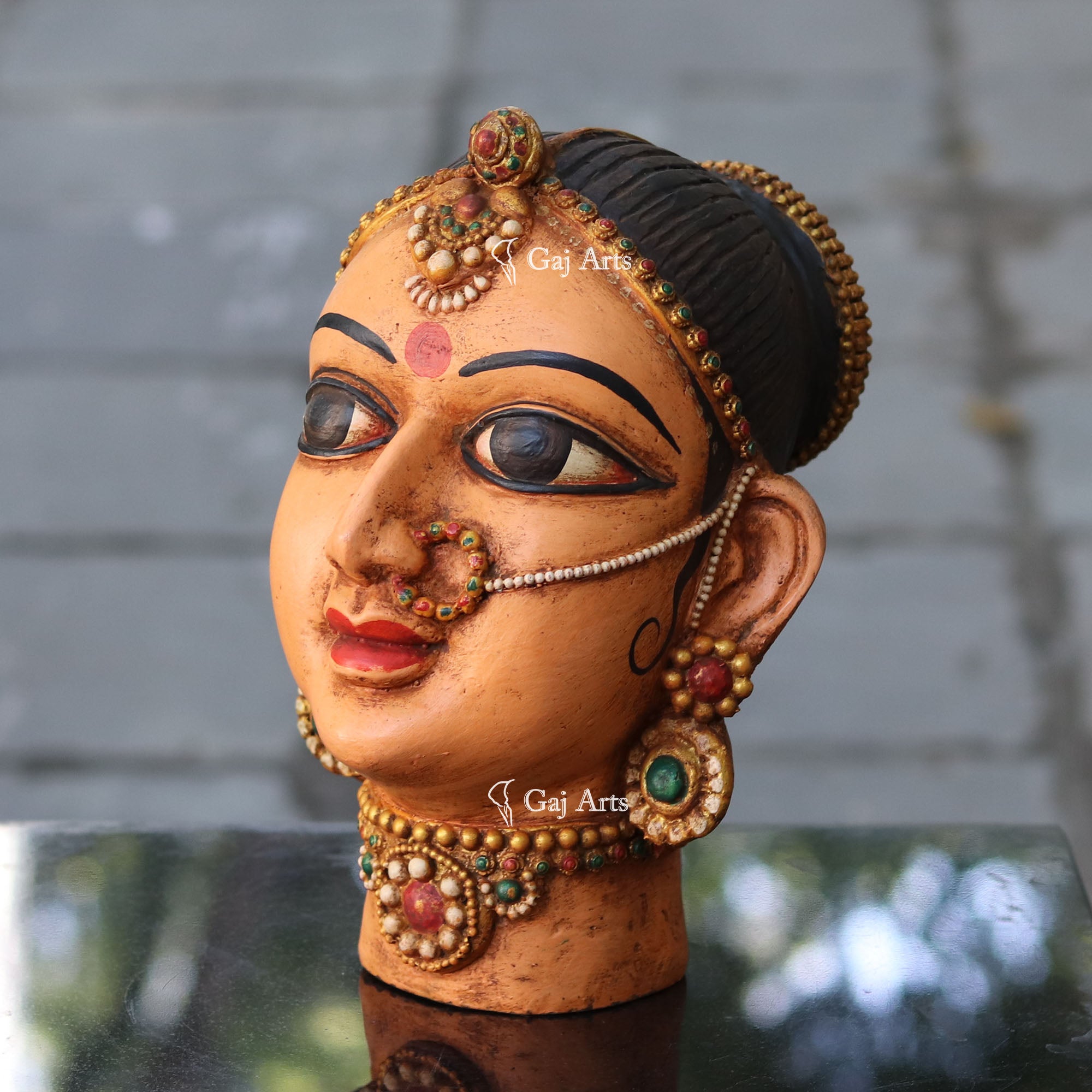 Handcrafted Wooden Bani Thani Sculpture | 12 Inch