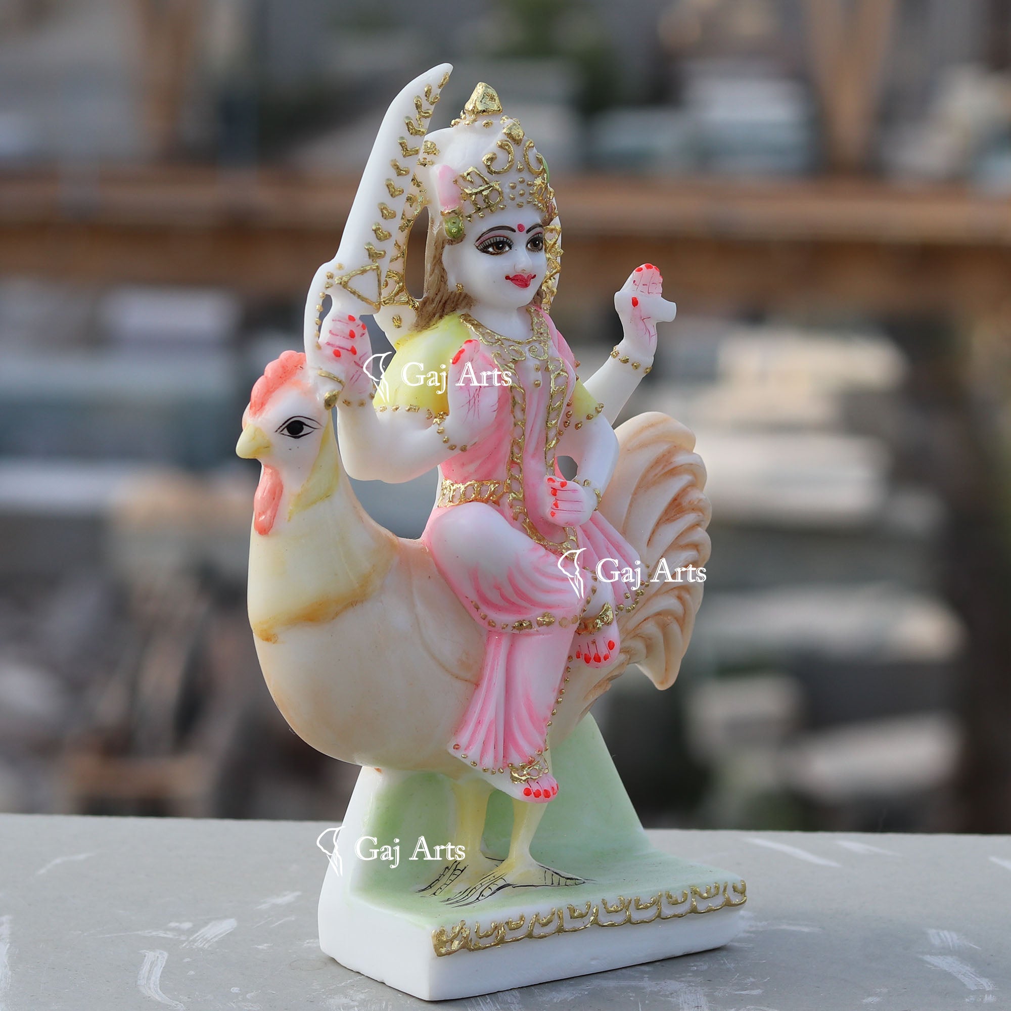 White Marble Bahu Charni Mata Idol | 9 Inch