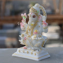 White Marble Ganesh Murti | 6 Inch