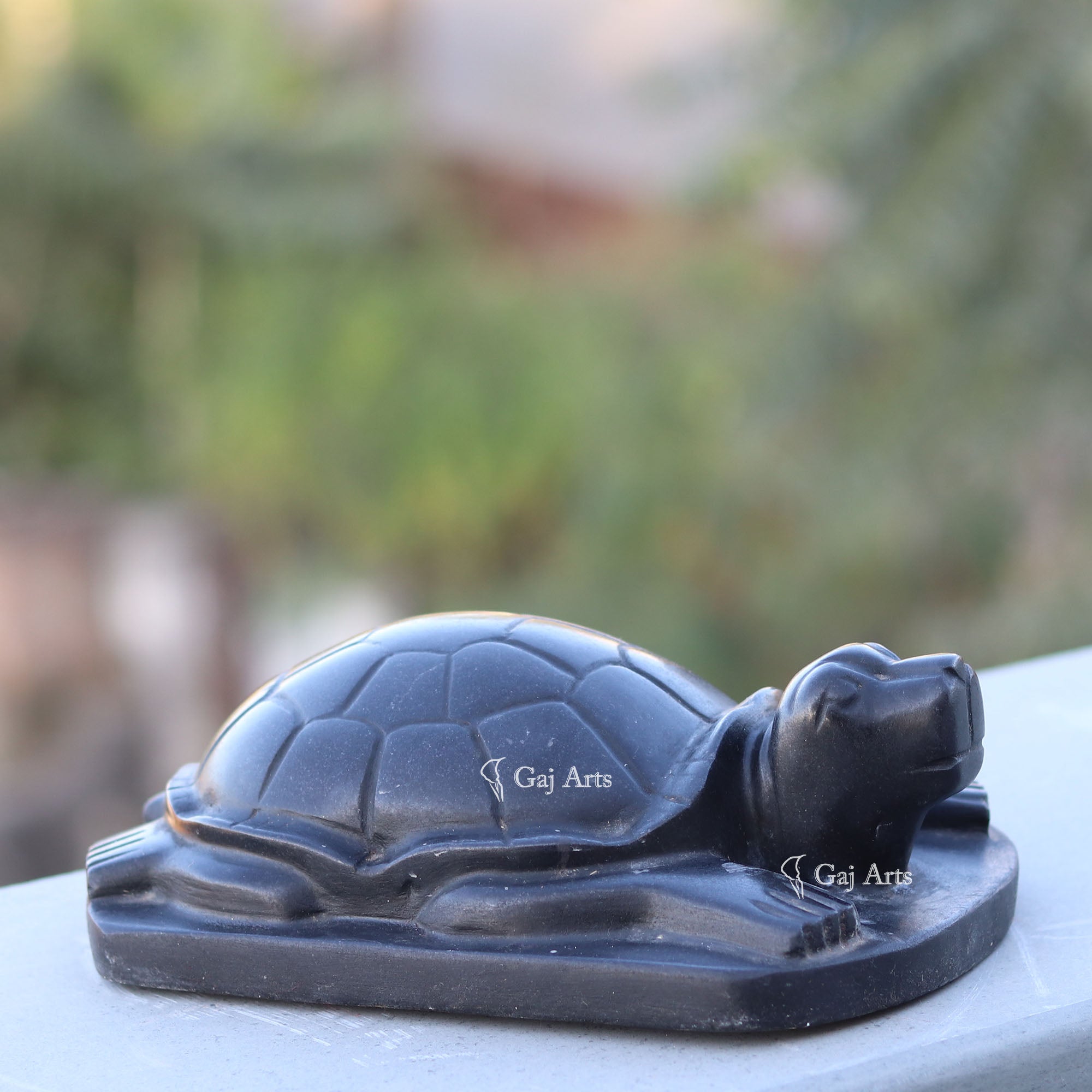 Rajasthan Black Marble Kachua Tortoise Idol | 9 Inch