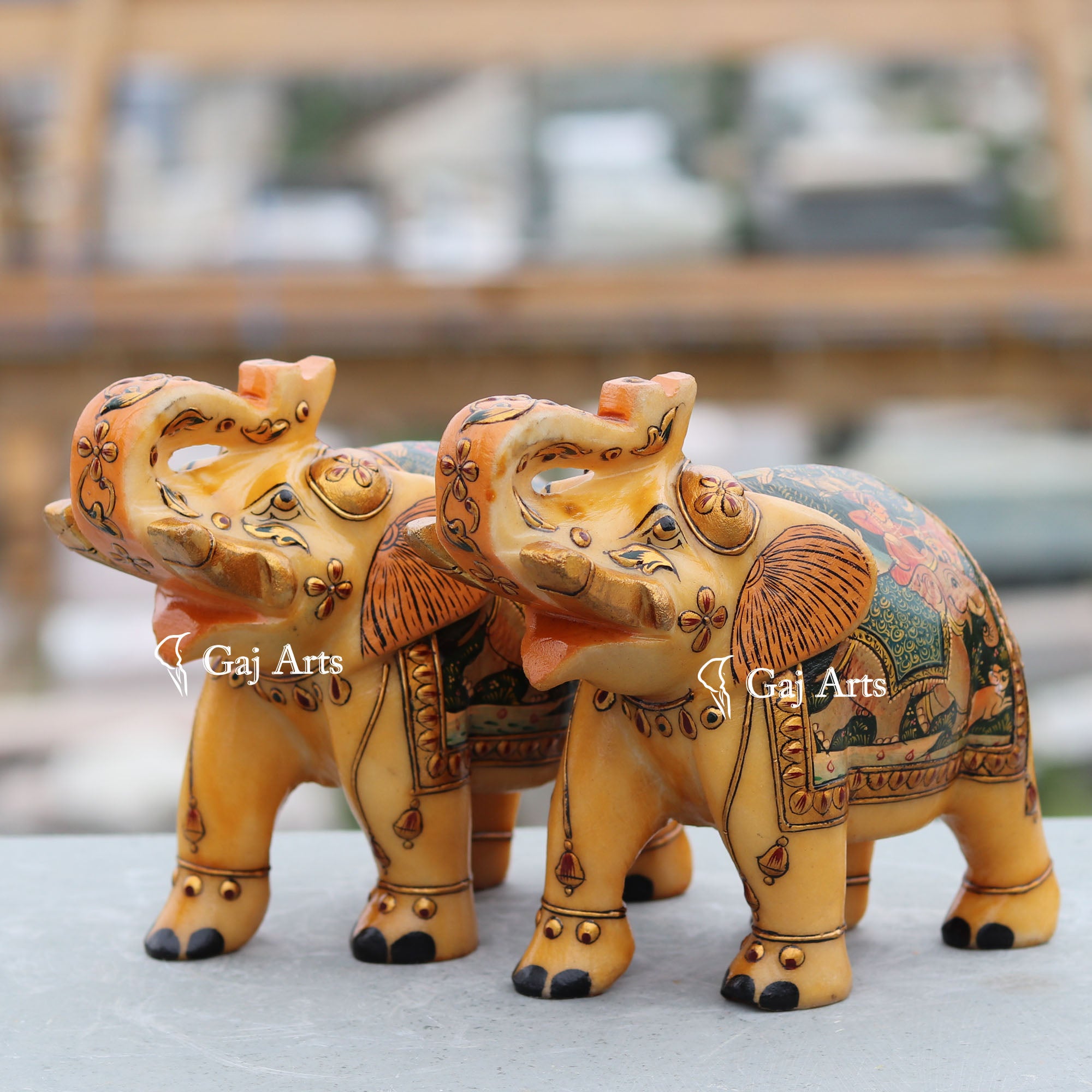 White Marble Elephant Statue | 7 Inch